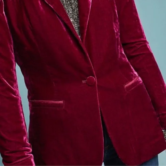 Anthropologie Ett Twa Velvet Gallery Blazer Jacket - Picture 3 of 11